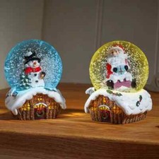 Christmas Snow Globe Ornament Decoration LED Light Up Santa Snowman Snow Shaker