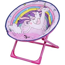 Outplea Rainbow Unicorn Kids Suacer Chair - Toddler Cartoon Moon Foldable Campin