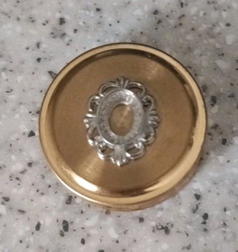 Brass pill box round - pill, vintage