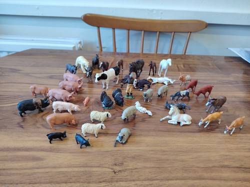 Vintage farm animals - farm, plastic