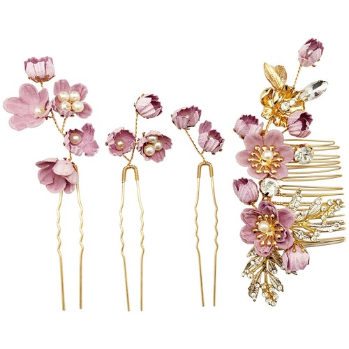 Pink flower hair accessories - pink,