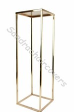 70cm Gold Metal Flower Stand Pedestal Centrepiece Wedding Trumpet or rectangle