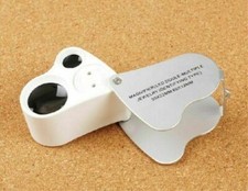 New 30x  60x Jeweler's Loupe Dual lenses Band Light Antique geology Magnifier