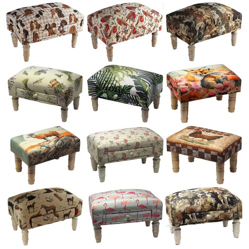Upholstered fabric wood foot - &,