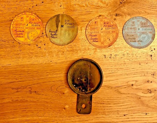 Vintage car tax discs and - car,