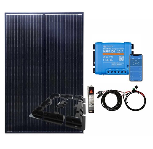 Black solar panel kit - black,