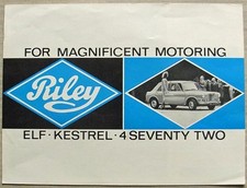 RILEY Car RANGE Sales Brochure 1967 #2377 ELF Kestrel 4/SEVENTY TWO