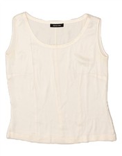 ELENA MIRO Womens Sleeveless Blouse Top UK 14 Large Off White BO92