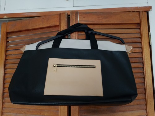 Primark black tan tote - tote, bag