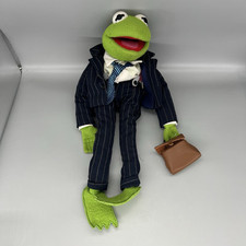 Vintage Muppets Kermit The Frog 18” Business Suit Poseable Plush Toy Broker RARE