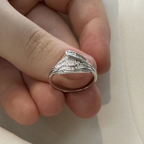 Silver babies saddle ring - silver, a-m