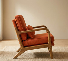 Orange Chenille Accent Chair