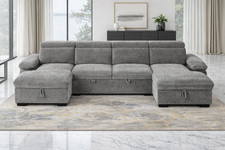 Grey U Shape Sofa Bed Large