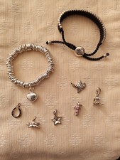 LINKS OF LONDON INSPIRED SILVER PLATED SWEETIE & FRIENDSHIP BRACELETS + CHARMS