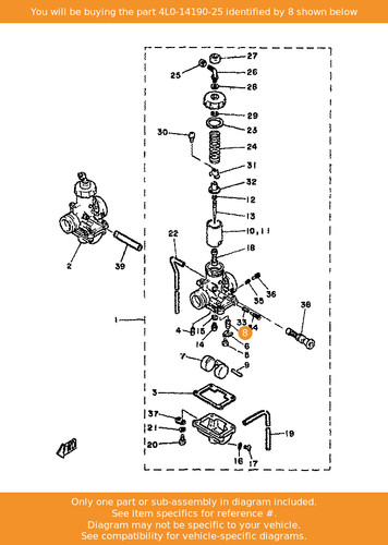 Yamaha needle valve assy - needle,