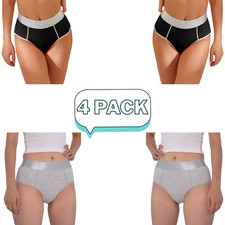 4 Womens High Waisted Knickers