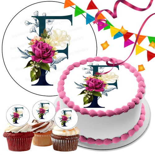 Initial monogram cake topper - initial,
