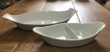Olympia Porcelain Oval Serving Dish/Unmarked Ceramic Oval Divided Serving Dish 