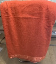 Vintage All Pure Wool Blanket Throw Bright Pink 102" x 88" Made in England