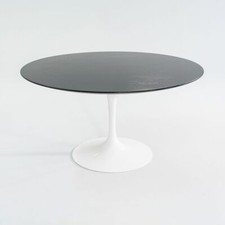 2010s Eero Saarinen Knoll Tulip Pedestal Dining Table w/ 54" Ebonized Wood Top