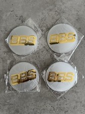 4x Stickers BBS Wheel Cap Centre Emblems 70mm Sticker Gold/ Silver NEW & SEALED