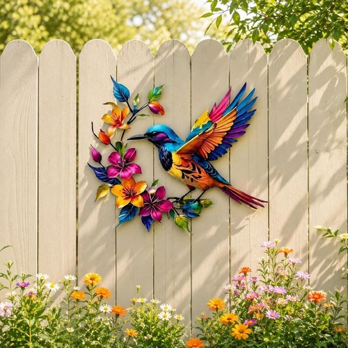 Metal hummingbird wall art - metal,
