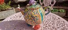 VINTAGE VERY LARGE FOOTED MARY ROSE YOUNG LIDDED TEAPOT CIRCA 1990