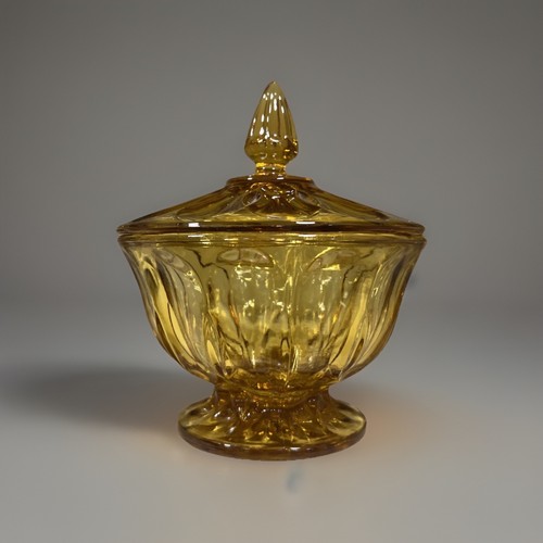 Vtg indiana glass amber yellow - glass,