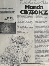 HONDA CB750 KZ - ORIGINAL 1980 SIMPLE SERVICE 2 PAGE ARTICLE