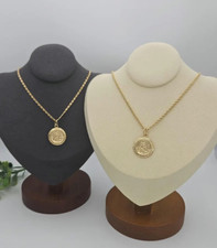 Gold St Christopher Necklace, Small Saint Christopher, 14k Heavy Plated Gold