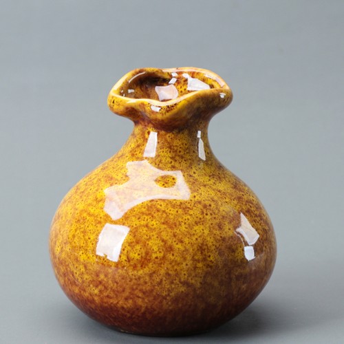 Red glaze ceramic vase - red,