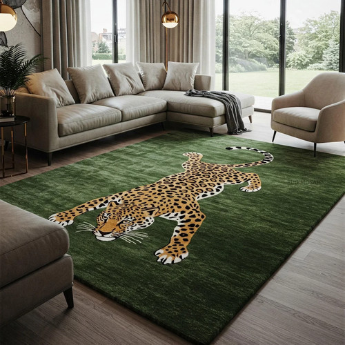 Tiger print hand tufted - hand-tufted, area