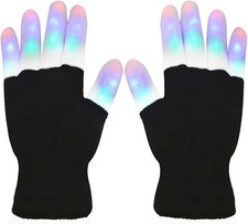 LED Flashing Rave Gloves with