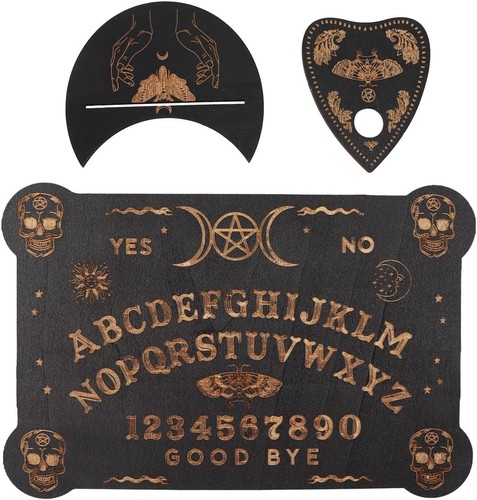Wooden black ouija board - wooden,