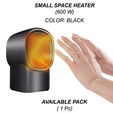Portable Black Heater 600W Fast Heating Quiet Heater with Overheat Protection