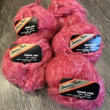 Sheena Anne Mohair  Luxury Yarn 250g Dark Pink &white Blend