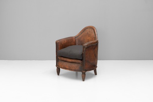 Leather tub chair - leather,