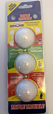 Triple Trouble Worlds Best Trick Golf Balls Set 3 Gag Gift Novelty NIB Joke