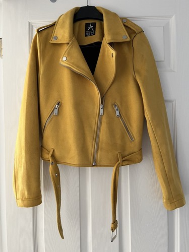 Yellow mustard suede jacket - yellow,