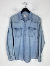 Levis Blue Denim Shirt Solid
