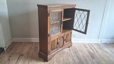 Superb English Carved Oak Drinks/Display  Cabinet , Bookcase