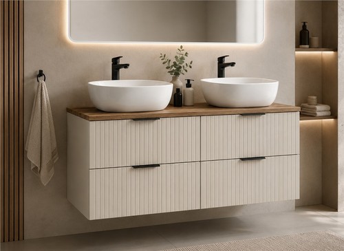 Double vanity unit bathroom - unit,