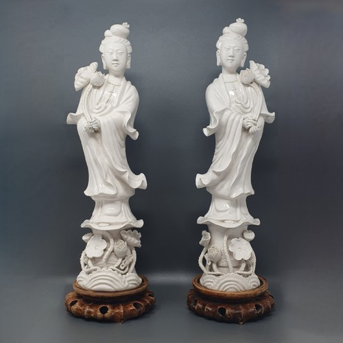 Pair large chinese blanc - pair, de