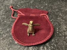 Lucky Dinky Miniature Brass Penguin Arms Up Collectable Pouch Pets Ornaments