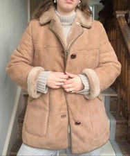 Nurseys Sheepskin Coat Real Shearling Jacket Size UK16 Made in England