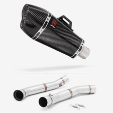 Lextek XP13C Carbon Fibre Exhaust 210mm with Link Pipe for KTM 690 Duke (12-15)