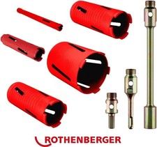 Rothenberger Dry Diamond Core Drill Bits 28mm-117mm Hole Drilling Masonry Brick