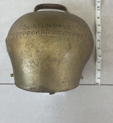 Vintage swiss brass cowbell - brass,