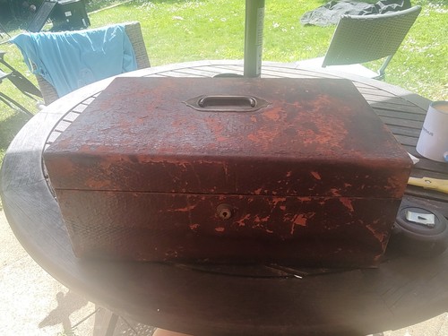 Antique leather bound wooden - leather,