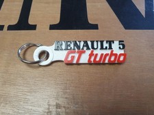 RENAULT 5 GT TURBO BOOT TAILGATE BADGE WHITE KEY RING
